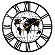 Jam Dinding Besi 40cm/50cm/60cm Minimalist Iron Clock Vintage Roman Wall Clocks Decorations