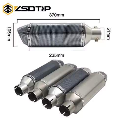 ZSDTRP 35-51mm Universal Motorcycle Slotted/not Slotted Exhaust For Honda cb650f nc750x ATV Dirt Pit