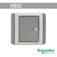 Schneider NEO 4A 1 Way Horizontal Bell Push Switch. Grey White E3031HBP_GS