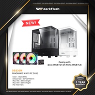 darkFlash DB330M Micro ATX Casing (with 3pcs PWM aRGB Fans & 6 Port aRGB Hub)