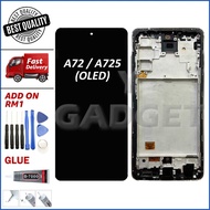 LCD TOUCH SCREEN DIGITIZER REPLACEMENT COMPATIBLE WITH OLED SAM A72 / A725 (WITH FRAME)