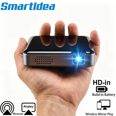SmartIdea Wireless Projector DLP Handheld Pocket Proyector Build-in Battery Support AirPlay Miracast