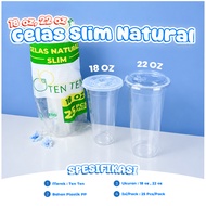 TEN TEN Slim Flat Glass 18Oz 22 Oz Contents 25 Pcs PP Plastic Cup/ BENING / Slimnatural