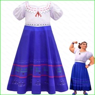 YG Cartoon Movie Encanto Luisa Dress Mirabell Sister Cosplay Costume Kids Children Sweet Dress