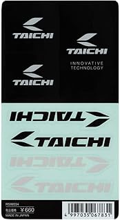 RS Taichi RSW034 Motorcycle Stickers, Black/Silver, Size: 5.5 x 3.0 inches (140 x 75 mm)