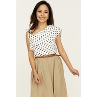 Polka Dot One Shoulder Toga Top
