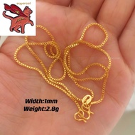 [Local Stock] original Pure 18K Saudi Gold Necklace Gold Necklace Gold Lock Bone Of  Chain Necklace