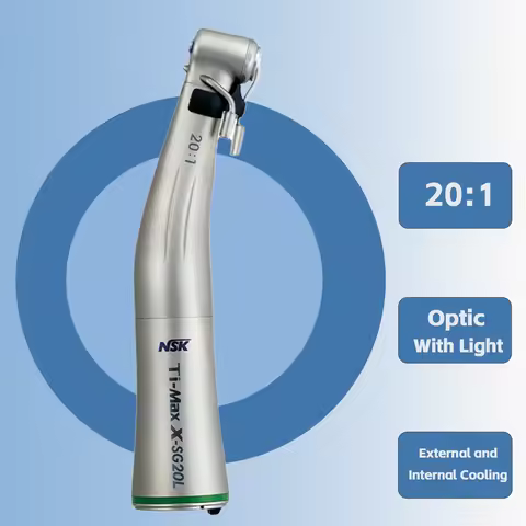 NSK Ti-Max SG20L 20:1 Surgery Implant Handpiece External and Internal Cooling LED Contra Angle again