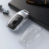 Transparent TPU Car Key Cover Case Shell Protective Bag For Mercedes Benz A  E  G GLS Class W177 W20
