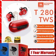【💯Original】【1 year Warranty Period】🎧TWS JBL 5.1 T280 tws 🎧Wireless Bluetooth Earphone TWS Sports Earbuds