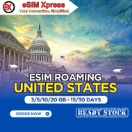 eSIM USA United States 3/5/10/20 GB Data | 15/30 Days | eSIM Roaming | eSIM Travel | Amerika Serikat