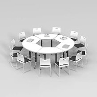 Rolling Foldable Conference Table,Flip Top Mobile Meeting Tables with Lockable Wheels, Folding Train