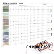 CHIHIRO11Z9D Yearly Daily Calendar, Agenda Organizer 2026 Large Wall Calendar, Creative Annual Plann