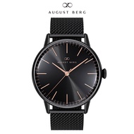 August Berg Serenity Classic Noir Watch with Black Mesh Strap