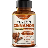 Ceylon Cinnamon Capsules – Organic True Ceylon Cinnamon Supplements – Cinnamon Pills for Blood Sugar
