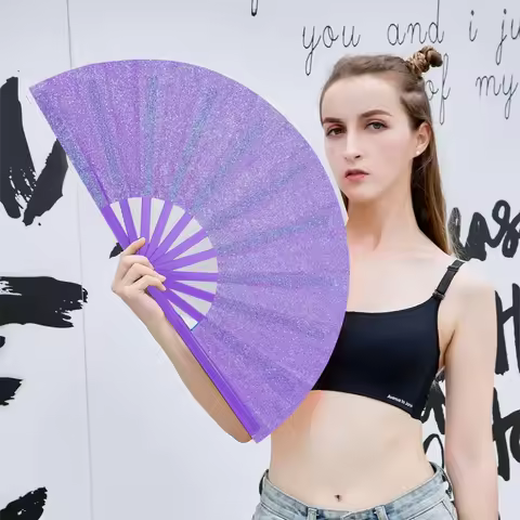 Large Folding Hand Fan Popping Fan for Line Dancing,Clap Fans Festival Fans On The Ground Dance,Musi
