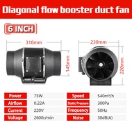 Duct Exhaust Fan 4"/6"/8" inch Diagonal Flow Pressurized Fan Bedroom Living Room Toilet Kitchen
