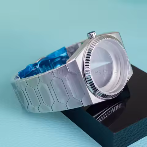 NH35 Case Strap VC222 Stainless Steel Sapphire Glass Watch Case for NH35 NH36 NH38 Movement Rose Gol