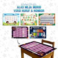 🌸1 DAY SHIP🌸 ALAS MEJA MURID - EDISI ABC, NOMBOR, JAWI, SIFIR / TEBAL 380GSM KALIS AIR / KECERIAAN K