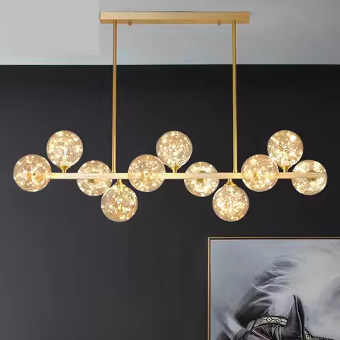 Light luxury home decoration LED staircase pendant light, living room pendant light, dining room pen