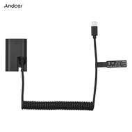 Andoer LP-E6 Dummy Battery USB-C Coupler Adapter DR-E6 Dummy Battery Coupler with USB Type-C Spring Power Cable Replacement for Canon EOS R R5 R6 90D 80D 70D 60D 60Da 5D Mark II III IV 6D Mark II 7D Mark II