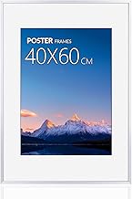 Picture Frame 40 x 60 cm Black Aluminium Thin Poster Frame Puzzle Frame with Paper Mount 30 x 50 cm