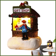 Christmas House Figurine Santa's Shop House Table Decor Resin House Table Decor Desk Building Center