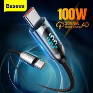 สายชาร์จ Baseus USB C ถึง USB C PD 100W Fast Charge Type C 5A Power Delivery Nylon Braided Charging Cord Compatible for MacBook Pro 2020 iPad Pro Samsung Galaxy S21 S20 Note 20 Switch Dell XPS Pixel