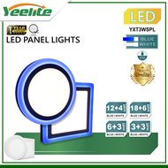 Yeelite Surface Panel LED 3 Way Blue+White Double Color Led Panel Light 3w/6w/12w/18W Round / Square
