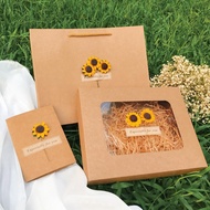 Combo Gift Box + Bag + vintage Sunflower Kraft Card 25x16x6cm CB5 Kraft Things