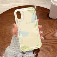 Gradient Green Pattern Airbag Case for Samsung A14 A13 A12 A04S A03S A52 A51 A71 A34 A50 A50S A02s A22 A32 A23 A54 A11 Shockproof Camera Soft Silicone Protect Phone Case