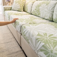 {QW Sofa Cover} Stretchy Floral Jacquard Sofa Cover Universal Fit Elastic Fleece Sofa Slipcovers for