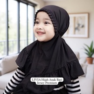 LIVIA baby Hijab Ruffled Hijab for Ages 0-3 Years All Size baby hijab children's hijab baby headscar