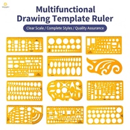Architectural Design Template Ruler - Geometric Drawing Tool for Students Furniture Circle Ellipse