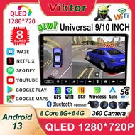 [8G+64G 8Core] QLED Screen 9/10inch Android Car Player Support 360°Panoramic Navigation with 32EQ DS