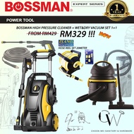 Bossman high pressure cleaner water jet + wet and dry vacuum combo set bpc117 + bwd12li jet air + pembersih vakum basah
