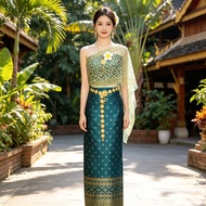 Women Thai Traiditional Dress Dai ethnic dress ethnic clothing Xishuangbanna tourism stage wear Thai