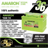 AMARON GO DIN74 Series Car Battery Premium Proton X70/FORD RANGE/PEUGEOT/VOLKSWAGEN PASSAT TIGUAN GT
