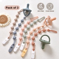 3pcs Baby Daisy Anti-Lost Tether, Fit For Bottles, Pacifiers, Teethers, Toys, Silicone Leash