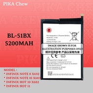 PIKA Compatible with BL-51BX Battery Bateri INFINIX NOTE 8 X692 / NOTE 8I X683  / HOT 10 X682  / HOT 11 ( 5200mAh )