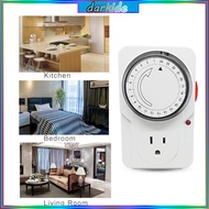 Dark Portable 24 Hour Cyclic Timer Switches Programmable Mechanical Timer Easy to Use