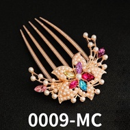 Korean fashion flower alloy hair clip crystal pearl hair comb simple hair curler beautiful hair accessories