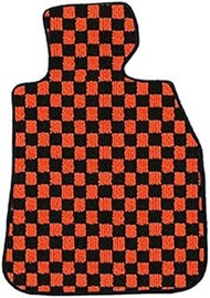 ZERO Floor Mats for BMW 5 Series Wagon 1997/7-2004/4 E39 Left Handle, Checkered Orange/Black with He