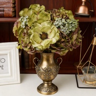 Peony Anemone Artificial Silk Flower Bouquet Bunga Hiasan Rumah Palsu Vintage European Nordic Style 
