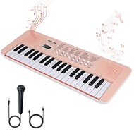 Kids Keyboard Piano with Two Speakers, 37 Keys Electric Music Instruments Piano Keyboard with Mic, E