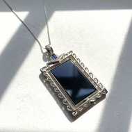 墨翠翡翠無事牌設計款項鍊 925純銀 | 天然緬甸玉翡翠A貨 | 送禮