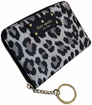 Kate Spade Grove Street Dani Leather Zip Around Wallet Key Chain Ring Leopard