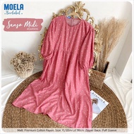 Memoth Boutique SANSO MIDI DRESS - DRESS RAYON MOTIF - DRESS BUSUI KATUN - HOMEY DRESS - MIDI DRESS