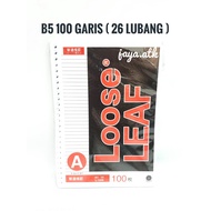 Loose Leaf BINDER NOTE Paper B5 100 Lines 26 Loose Leaf HoleRing B5 26 Holes 100 Lines TOYO