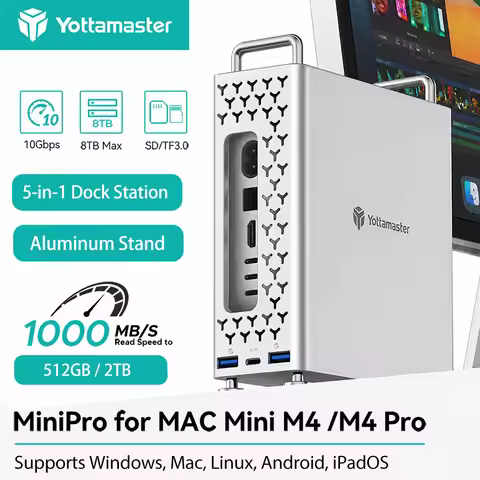 Yottamaster 10Gbps Docking Station 5-in-1 Hub USB A Type C SD/TF3.0 Expansion Dock Stand M.2 NVMe SS